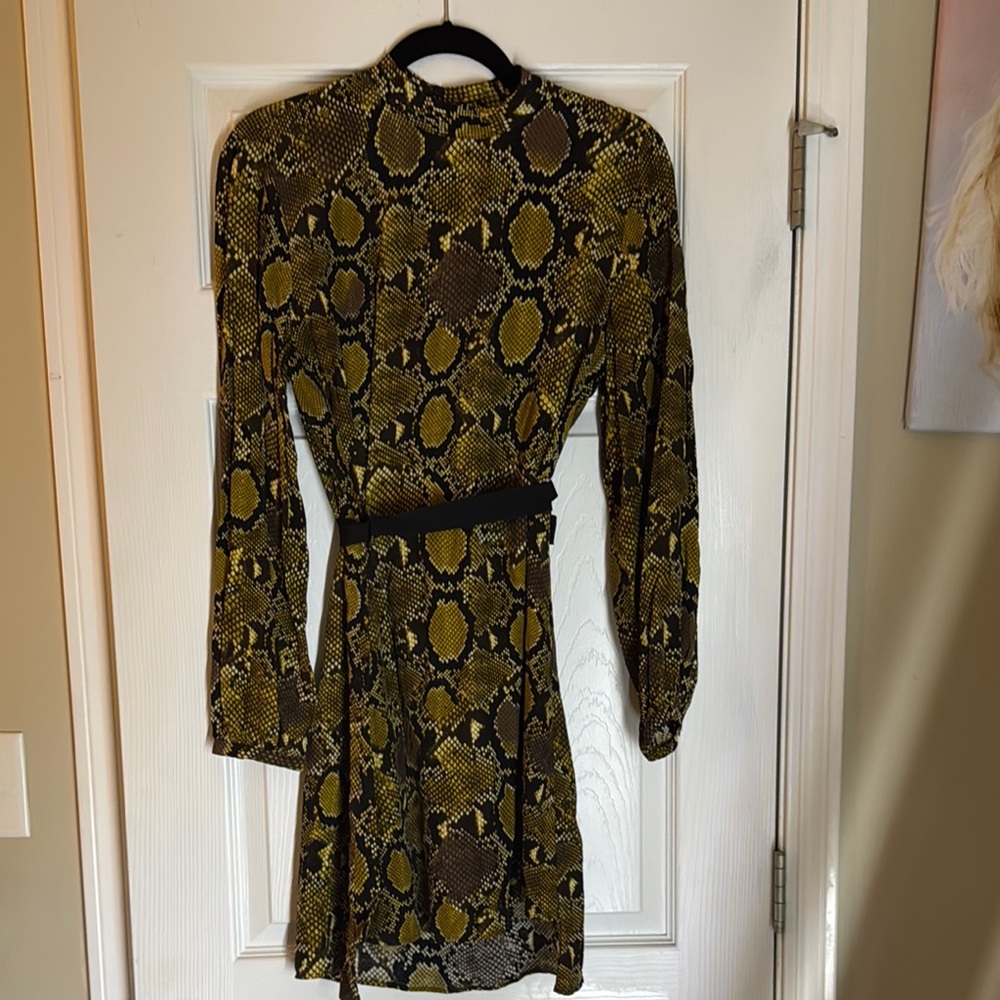 Zara Yellow and Brown Snake Print Top